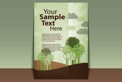 Green Cover Page Vector Template Thumbnail
