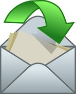 Green Envelope Arrow Icons Close