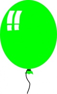 Green Helium Baloon clip art Thumbnail