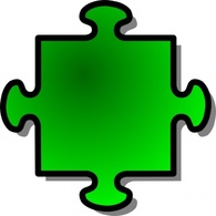 Green Jigsaw Piece clip art