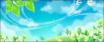 Green leaf and blue sky Thumbnail