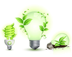 Green Leaf and Energy Saving Lamps Vector Thumbnail