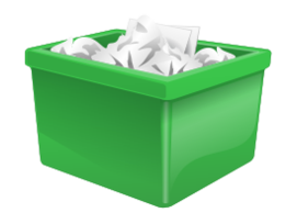 Green Plastic Box Filled With Paper