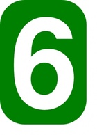 Green Rounded Rectangle With Number 6 clip art