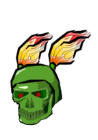 Green Skull with Flames Thumbnail
