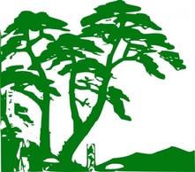 Green Trees Silhouette clip art