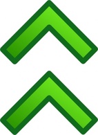 Green Up Double Arrows Set clip art