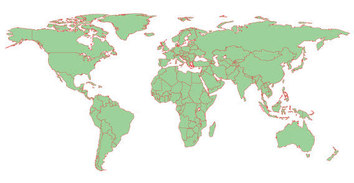 Green world map free vector