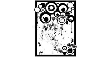 Grunge black and white circles free vector Thumbnail