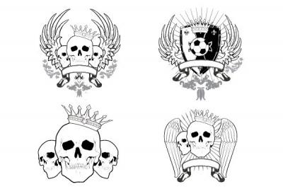 Grunge Skulls Vector Elements Thumbnail