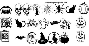 Halloween objects free vector Thumbnail