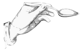 Hand holding a spoon