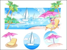Hand-painted style, summer style series of vector -3 Thumbnail