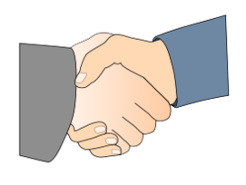 Handshake with Black Outline (white man hands) Thumbnail