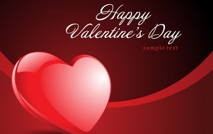 Happy Valentines Day Heart Vector Card