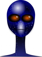 Head Blue Alien Face Ufo Et Visitors Thumbnail