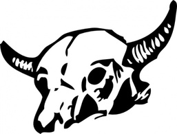 Head Dead Skull Bones Farm Cow Horns Animal Thumbnail