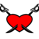 Heart And Swords Free Vector Thumbnail