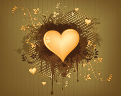 Heart on grunge background brown