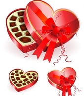 Heart shaped red chocolates box Thumbnail