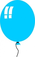 Helium Blue Balloon clip art Thumbnail