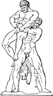 Heracles And Antaios clip art Thumbnail