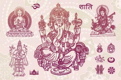 Hindu Gods & Spiritual Symbols Vector Thumbnail
