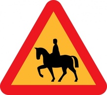 Horse Riders Road Sign clip art Thumbnail