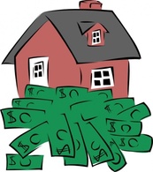 House Sitting On A Pile Of Money clip art Thumbnail