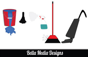 House Work(cleaning supplies) Vectors Thumbnail
