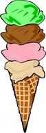 Ice Cream Cone (4 Scoop) clip art