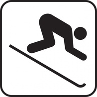 Ice Skiing Map Sign clip art Thumbnail