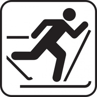 Ice Skiing Map Sign clip art