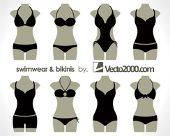 Illustration vector of swimwear and bikinis Thumbnail