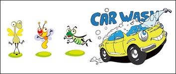 Insects and vector cartoon car material