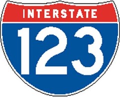 Interstate 123 Sign Board Vector Thumbnail