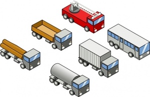 Isometric Vehicles clip art