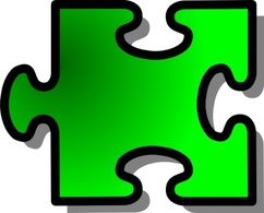 Jigsaw Green clip art