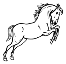 Jumping horse outline