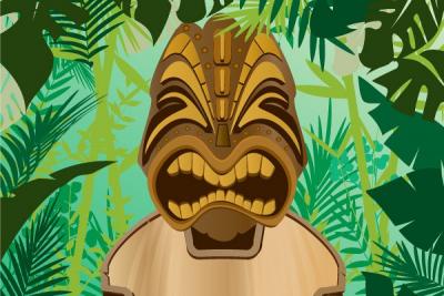 Jungle Tiki Vector Background Thumbnail
