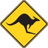 Kangaroo Warning Sign clip art Thumbnail