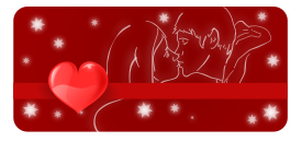 Kissing couple with heart