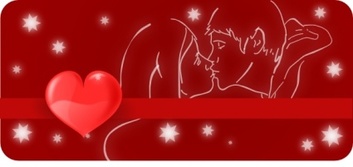 Kissing Couple With Heart clip art