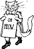 Kitten Holding A Sign clip art Thumbnail