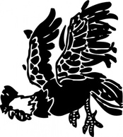 Leaping Rooster clip art Thumbnail
