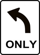 Left Only Direction clip art