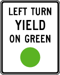 Left Turn Yield Vector Sign