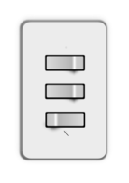 Light switch, 3 switches (two off)