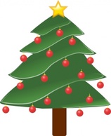 Lightly Decorated Evergreen clip art Thumbnail