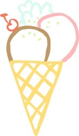 Linda Kim Food Cartoon Ice Desserts Cream Cone Dessert